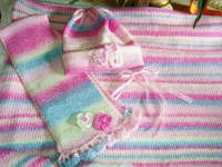 Copertina in pura lana collezione" Righe rosa"
